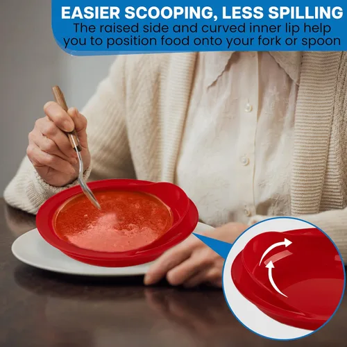 Vista 3 de Providence Spillproof - Platos antideslizantes para adultos discapacitados con movilidad limitada - Paquete de 2