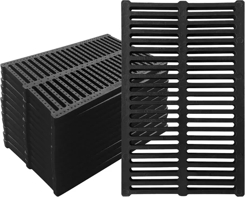 Vista 15 de Rejilla de drenaje de canal de plástico de polímero, 19.7 x 7.9 x 1 pulgadas, cubierta de drenaje duradera para zanjas, rejillas de drenaje al aire