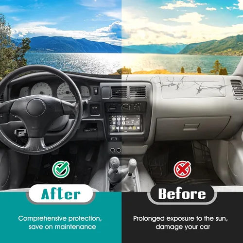 Vista 433 de FIILINES - Cubierta para tablero, accesorio para tablero de malla antideslizante, parasol sin reflejos y protector compatible con Toyota Tundra