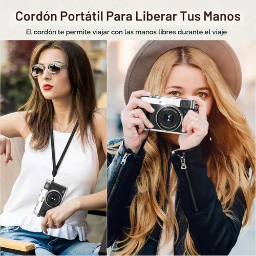 Vista 5 de Cámara digital 4K 48MP mejorada con enfoque automático de tarjeta SD