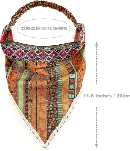 Vista 3 de Pañuelo elástico floral para el cabello, 3 piezas de pañuelo de gasa, pañuelos florales para el cabello con pinzas para el cabello