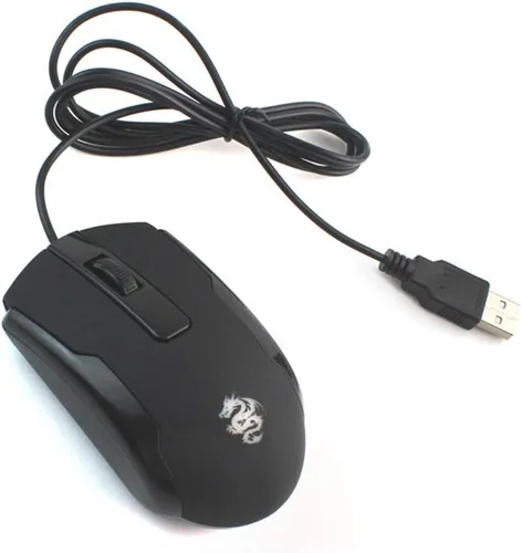 Vista 2 de WishLotus Logotipo de ratón para zurdos Grabado láser y proceso mate Resolución de 800 DPI Botón 3D Plug and Play Mini USB Ratón con cable adecuado