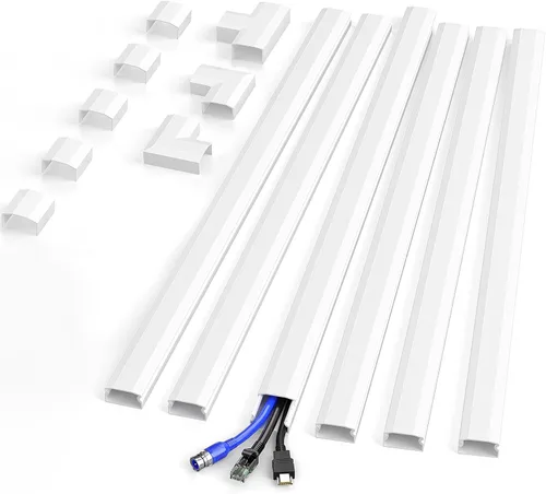 Delamu Ocultador de Cables, Fundas Grandes para 2-3 Cables, Cubiertas de Alambre para Ocultar Cables, Ocultadores de Cables para TV en la Pared, Kit