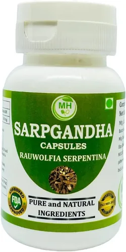 Morsan Healthcare Sarpgandha (Rauvolfia Serpentina) 500 mg. Cápsulas, suplemento puro y herbario 60 mg. Veg. Cápsulas