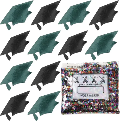 Vista 120 de Confetti Grad Cap Negro, Azul Marino Combo - 2 bolsas de media onza (1 oz)