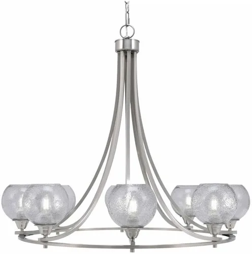 Vista 24 de Toltec Lighting 3408-BN-300 Paramount - Lámpara de araña de 8 luces elevadas, 31 pulgadas de alto y 31.25 pulgadas de ancho, color acabado: níquel