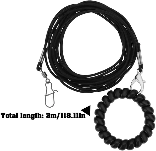 Vista 4 de Arnés para pájaros Cuerda de entrenamiento volador 3M para loros, palomas y periquitos con anillo 4# (negro)