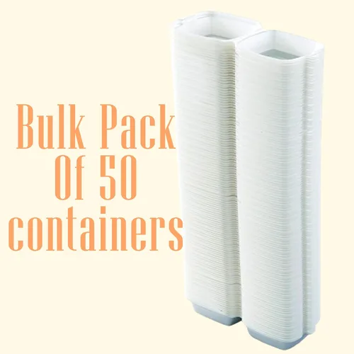 Vista 5 de Mr Miracle Recipientes de espuma de 6 x 6 pulgadas, contenedores desechables de espuma de poliestireno para alimentos, tapa con bisagras, 50