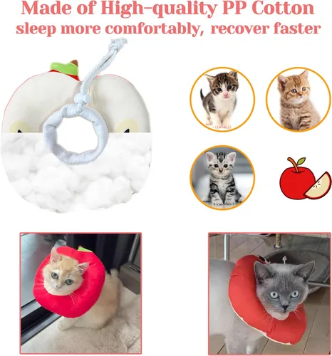 Vista 5 de Conos para Gatitos Después de Cirugía 0-6 Meses, Collar de Cono para Gatito Extra Pequeño Suave para Evitar Lamido del Cuello, Collar Isabelino e