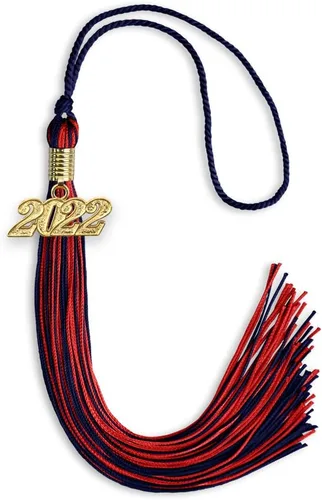 Vista 65 de Endea Graduation - Borla de doble color mixto con fecha dorada (negro/dorado antiguo, 2021)