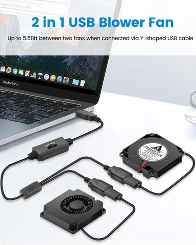 Vista 4 de GDSTIME Ventilador de ventilador USB de 1.575 in de 5 V con control de 3 velocidades, ventiladores sin escobillas Micro 5 voltios DC 4010 rodamiento