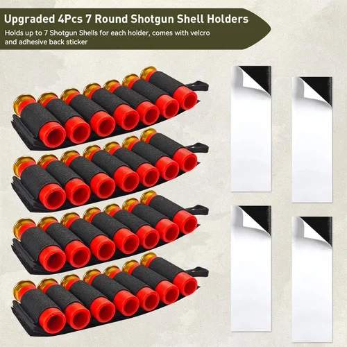 Vista 2 de Shotgun Shell Holder for 12-Gauge and 20-Gauge - JulyTek 60 Round Tactical Shotshell Bandolier Adjustable with 2PCS 7 Round Butt Stock Shell Holders
