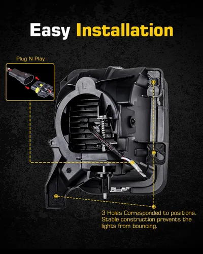 Vista 7 de Kit de Ensamblaje de Luces Antiniebla LED DRL de Repuesto Compatible con Dodge Ram 1500 2013 2014 2015 2016 2017 2018 y 2019 2020 Modelo Classic