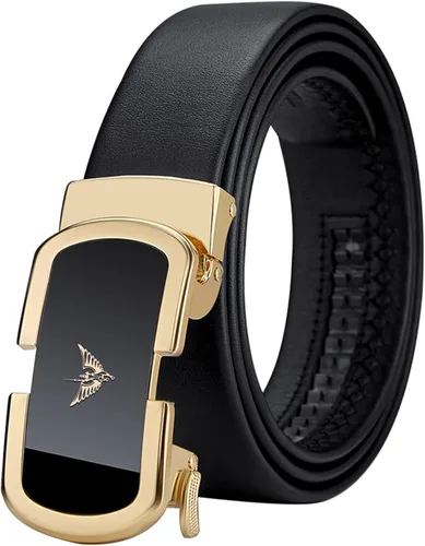 VANNANBA Leather Ratchet Belts for Men Fashion Automtic Buckle Waist Belt with Gift BoxMens Belt Gift for Men