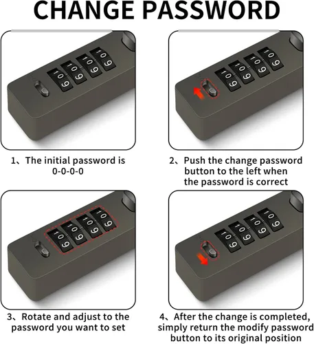 Vista 4 de Cerraduras de puerta para valla al aire libre Cerradura de puerta Locker Lock Bike Cable Chain Combinación al aire libre