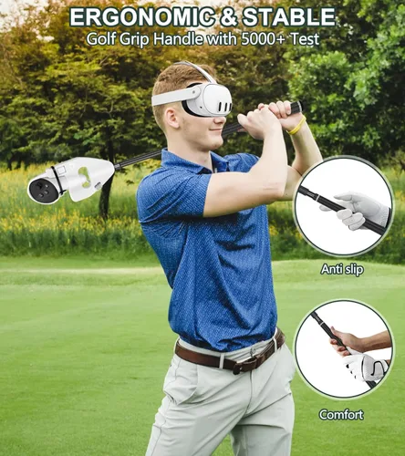 Vista 5 de VR Golf Club Compatible with MetaOculus Quest 3, Retractable VR Golf Club Handle Attachment for Holding VR Controller, Realistic Grip VR Golf Handle