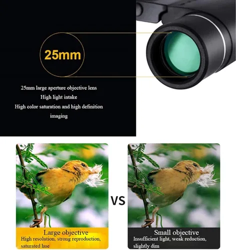 Vista 4 de 10 25 Binoculares Pequeños Compacto Mini Telescopio Bolsillo Plegable Ligero De Alta Potencia Súper Transparente Impermeable Para Observación D