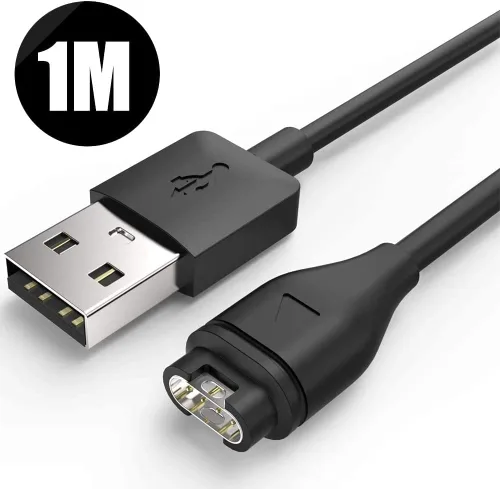 Vista 2 de Cargador compatible con Garmin Forerunner 970/570/965/955/945/255S/255/255 Music, Fenix 7S/7/7X/6S/6/6X/5S/5/5/5X Cable de carga de repuesto