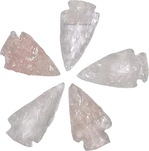 Vista 36 de Amazing Gemstone Punta de flecha de cuarzo Aura de Titanio, cristal y piedra curativa, cabeza de flecha de roca pedernal – 2 a 3 puntas de flecha