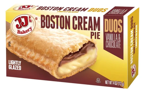 Vista 3 de JJ's Bakery Boston Cream Pie Snack Pies, postre individual, recién horneado, sin nueces, Kosher Parve, 4 onzas cada uno (paquete de 12)
