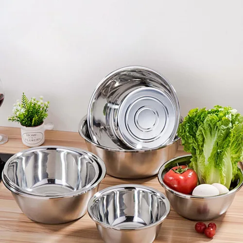 Vista 4 de Cuencos para mezclar 3 piezas para cocinar, hornear y almacenar alimentos, fáciles de limpiar y ahorrar espacio