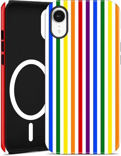 Vista 129 de Jusy Compatible con MagSafe Funda de Teléfono a Rayas para iPhone 7/8/SE, Bonita Funda de Teléfono Protectora Magnética Estética de TPU Suave y PC