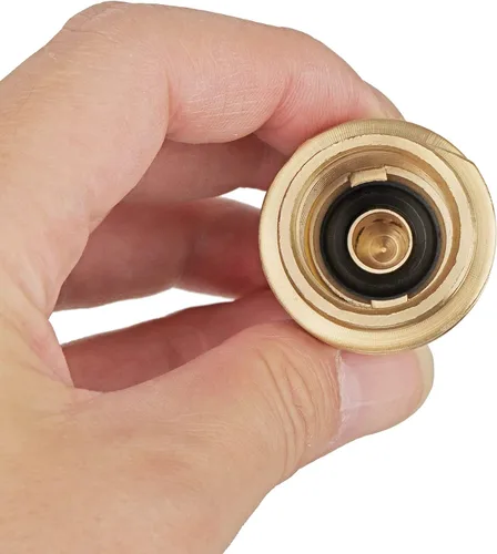 Vista 3 de Adaptador de manguera de montaje de gas propano con rosca de tubo de 1/4 pulgadas y conector QCC1 macho y hembra POL, cinta de rosca de tubería