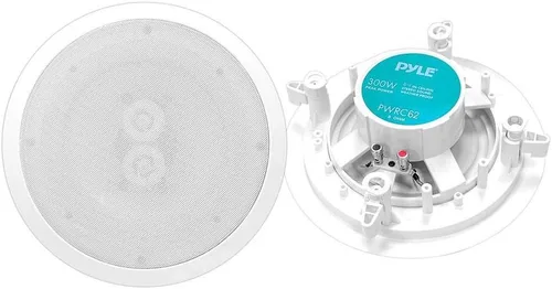 Vista 2 de Pyle - Altavoces de montaje en pared de techo de 6.5 pulgadas, 2 vías, resistente a la intemperie, sistema de altavoces de rango completo, diseño