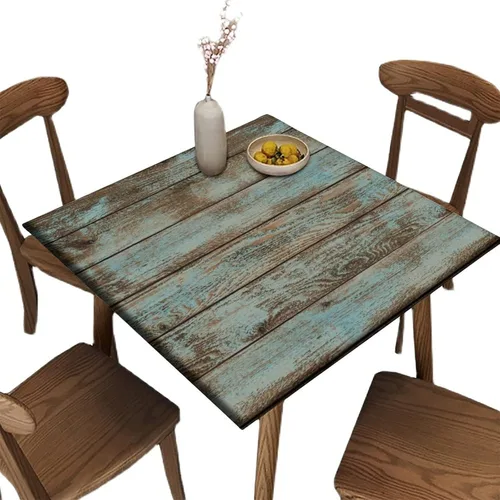 Vista 31 de Mantel redondo ajustable con borde elástico floral azul, mantel con borde elástico de estilo floral pastoral, almohadilla de mesa de poliéster