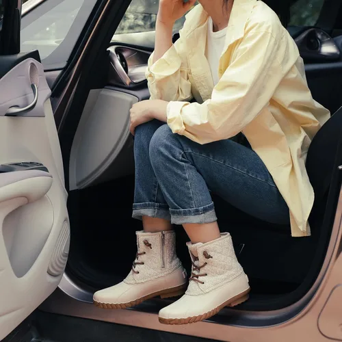 Vista 7 de STQ - Botas de pato para mujer, Botas de invierno acolchadas para la nieve