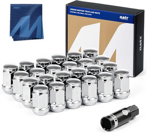 Vista 8 de Orion Motor Tech Tuercas de llanta de extremo abierto de 1/2"-20, tuercas hexagonales cromadas de 3/4" de 0.748 in compatibles con Dodge Dakota