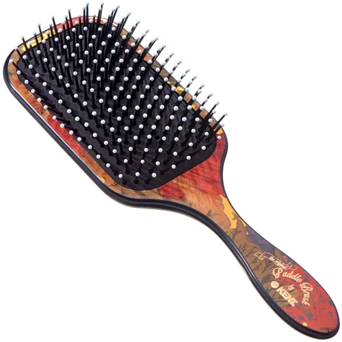 Kent LPB1 - Cepillo de pelo acolchado de paleta grande, arreglar, desenredar y alisar estampado floral, el mejor cepillo diario para cabello medio a