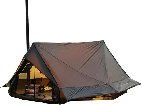 Hot Tent with Stove Jack – 4 Season Waterproof & Windproof Shelter for 1–4 People, Lightweight for Camping, Hiking, Hunting & Fishing