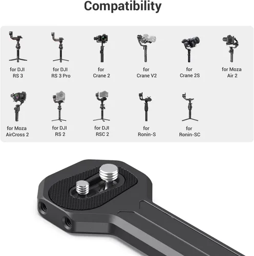 Vista 3 de SmallRig Mango lateral de aluminio para DJI Ronin-S/SC/RS 2/RSC 2/RS 3/RS 3 Pro/RS 3 Mini/RS 4/RS 4 Pro y para ZHIYUN Crane 2S/2/V2 y para MOZA Air