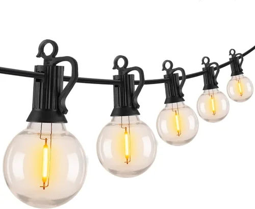 Vista 11 de Brightown - Cadena de luces LED para exteriores de 55 pies / 16.76 metros, tipo globo G40, luces de patio con 52 bombillas LED irrompibles