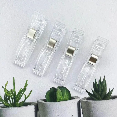 Vista 6 de 20 clips de suspensión para persianas de papel plisadas, clips de plástico multiusos para persianas, clips de plástico transparente, clips fuertes