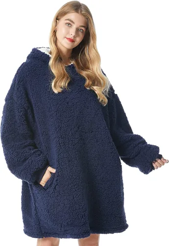 Vista 22 de Felicigeely Blanket Hoodie Wearable Blanket Sweatshirt Oversized Hooded Blanket Sweater Gift for Women