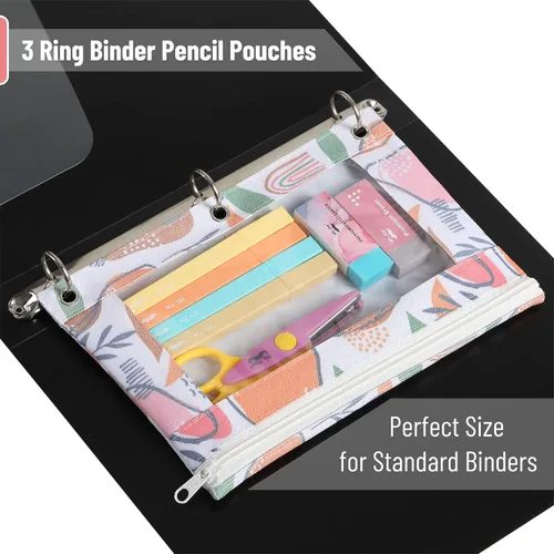 Vista 3 de Mr. Pen - Estuche para lápices de 2 piezas - Estuche con cremallera para lápices para carpeta de 3 anillas