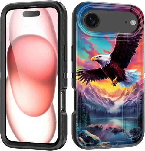 Vista 136 de Funda para iPhone Air con soporte integrado, a prueba de golpes, polvo y caídas, 3 capas, grado militar, funda protectora para iPhone Air de 6.5