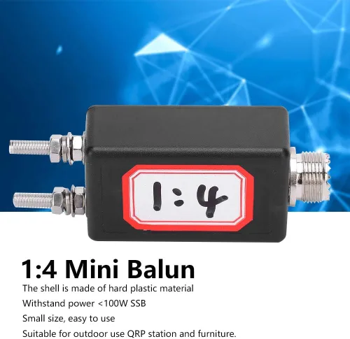 Vista 3 de Balun HF para antena QRP Mini Impedancia al aire libre Coincidencia para SDR Transceptor Estación de radio de onda corta (1:4)