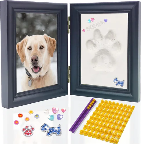 Vista 8 de MYPAWLETS Kit de Marco de Huellas de Pata de Perro o Gato con Adornos, Área Grande de Huellas de Pata, Kit de Impresión de Huellas de Mascotas