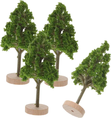 DECHOUS 4 piezas de árboles modelo para Diorama en miniatura árboles de paisaje de plástico realista para bricolaje mesa de arena micro jardín