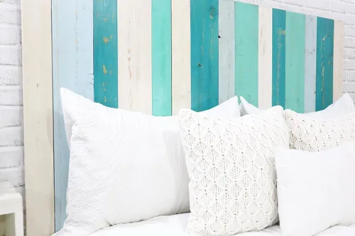 Vista 78 de Diseño mixto: cabecero hecho a mano. Se monta en pared: Fácil instalación:, Madera, Mezcla de todo terreno.