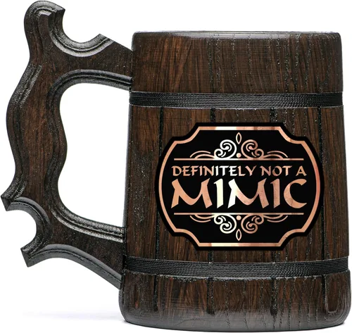 Definitely Not A Mimic Beer Mug. DM Wooden Beer Mug. Dungeon and Dragons Mug. Dungeon Master Mug. D&D Gift. Gifts for dnd Lovers Beer Stein Gift for
