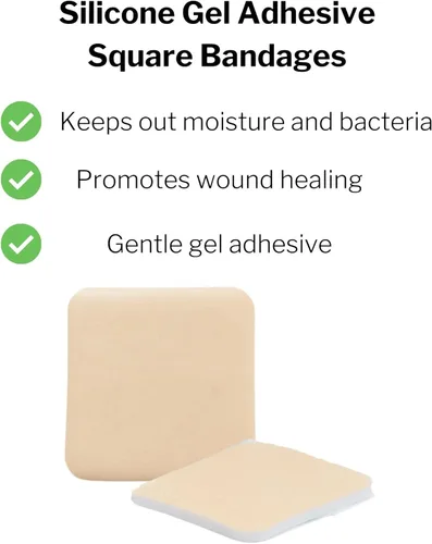 Vista 2 de McKesson Apósito de espuma hidrocelular, estéril, adhesivo de silicona sin borde, 3 x 3 pulgadas, 10 unidades, 1 paquete