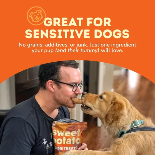 Vista 5 de Golosinas de Batata Dulce para Perros Davie's - Masticables saludables y naturales para perros, bajos en grasa, bolsa de 1 libra