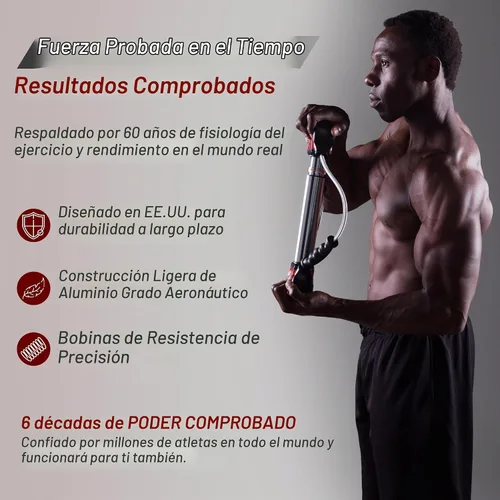 Vista 2 de Bullworker - Arco de acero para entrenamiento, portable para hacer gimnasia en casa, con funda, equipo de ejercicio isométrico