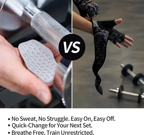 Vista 4 de Anti-Slip Weight Lifting Gloves for Men & Women, Ergonomic Silicone Palm Workout Grips, Gym Training Gloves for Pull-Ups, Dumbbell, Barbell, Callus