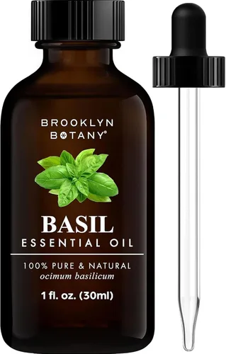 Vista 50 de Brooklyn Botany - Aceite esencial de albahaca, 4 fl oz - 100% puro y natural - Grado prémium con gotero - para aromaterapia y difusor