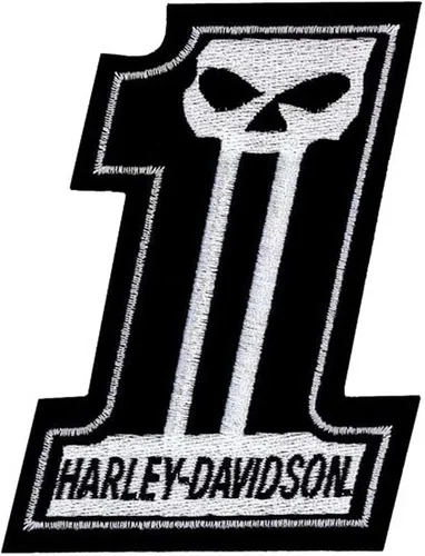Harley-Davidson Parche bordado oscuro personalizado #1 con emblema pequeño bordado para coser